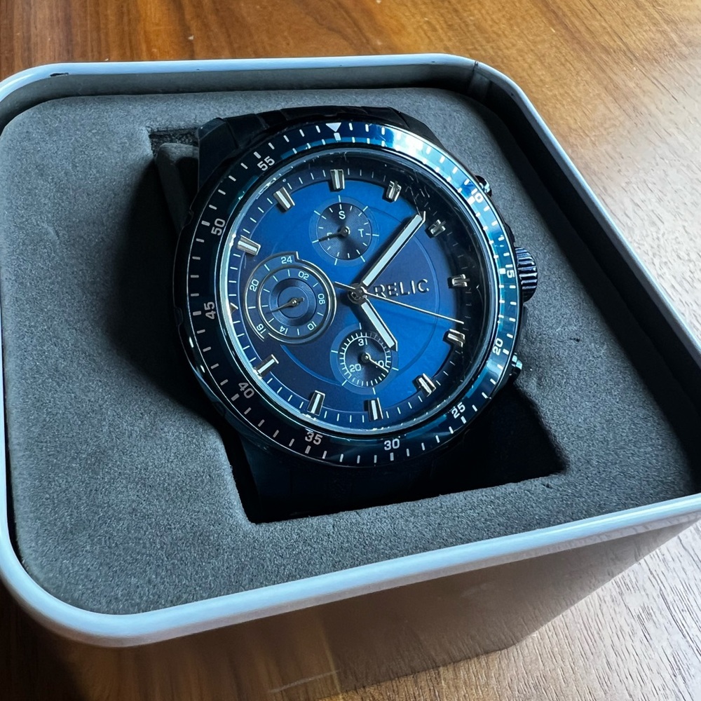 Relic by Fossil Heath Blue Quartz Watch With Day/Date